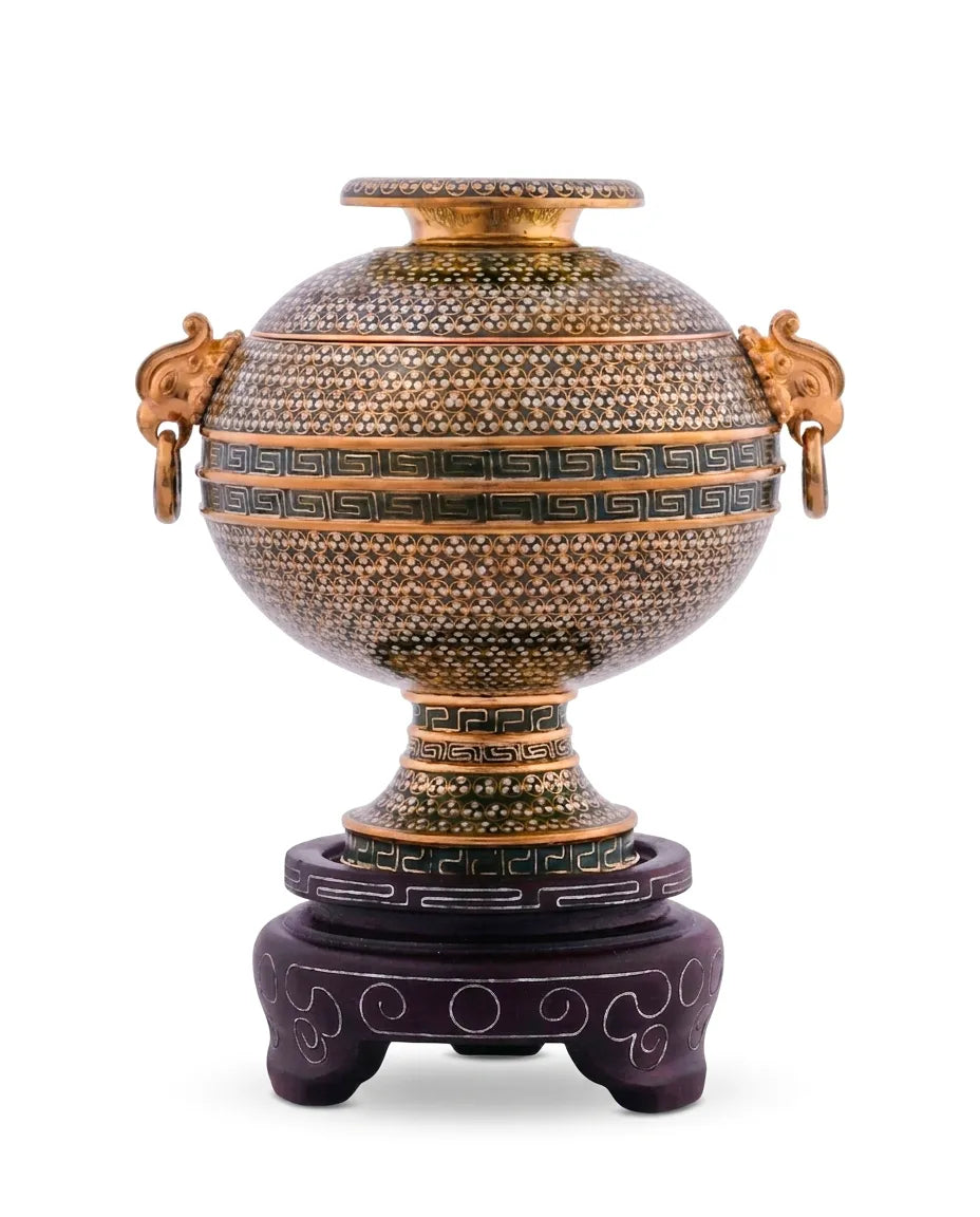 Cloisonne Spherical Jar Vessel|Home Gifts Decor|Wedding Gifts Dubai & Riyadh|Collectible Figurines