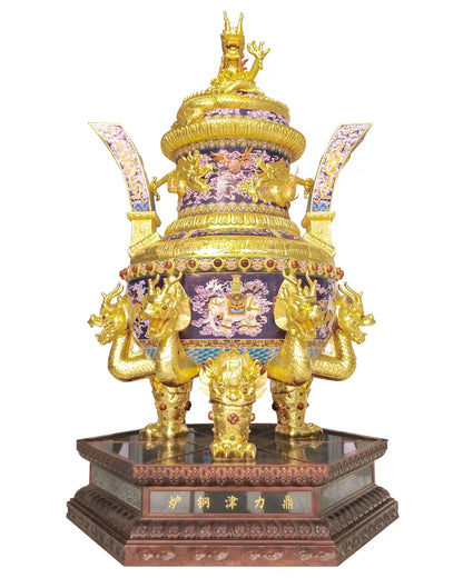 Large Custom Cloisonne Oud Burner|Decorative Items|Unique Personalized Gifts Dubai & Riyadh|Designer Presents
