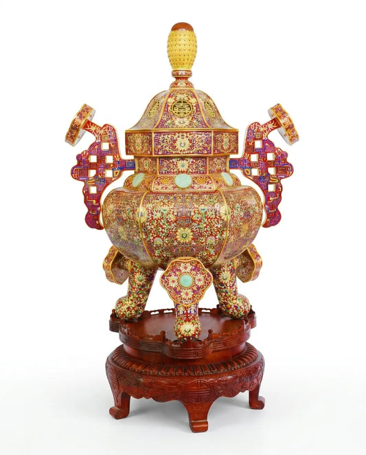 Custom 38-inch Cloisonne Oud Burner|Office Decor|Decorative Items Dubai & Riyadh|Collectible Figurines