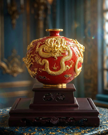 Cloisonne Apple-shaped Ceramic Vase|Home Gifts Decor|Wedding Gifts Dubai & Riyadh|Collectible Figurines