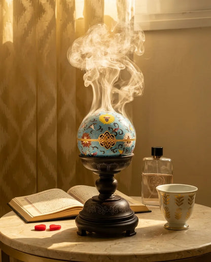 “白蓝静谧”纯白景泰蓝笔筒 | 中国手工北京景泰蓝艺术品 | 迪拜海湾合作委员会奢华收藏品