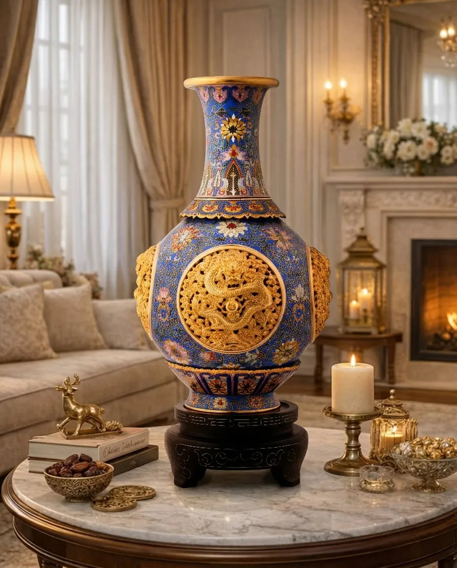 Cloisonne Openwork Ceramic Vase|Home Gifts Decor|Wedding Gifts Dubai & Riyadh|Collectible Figurines