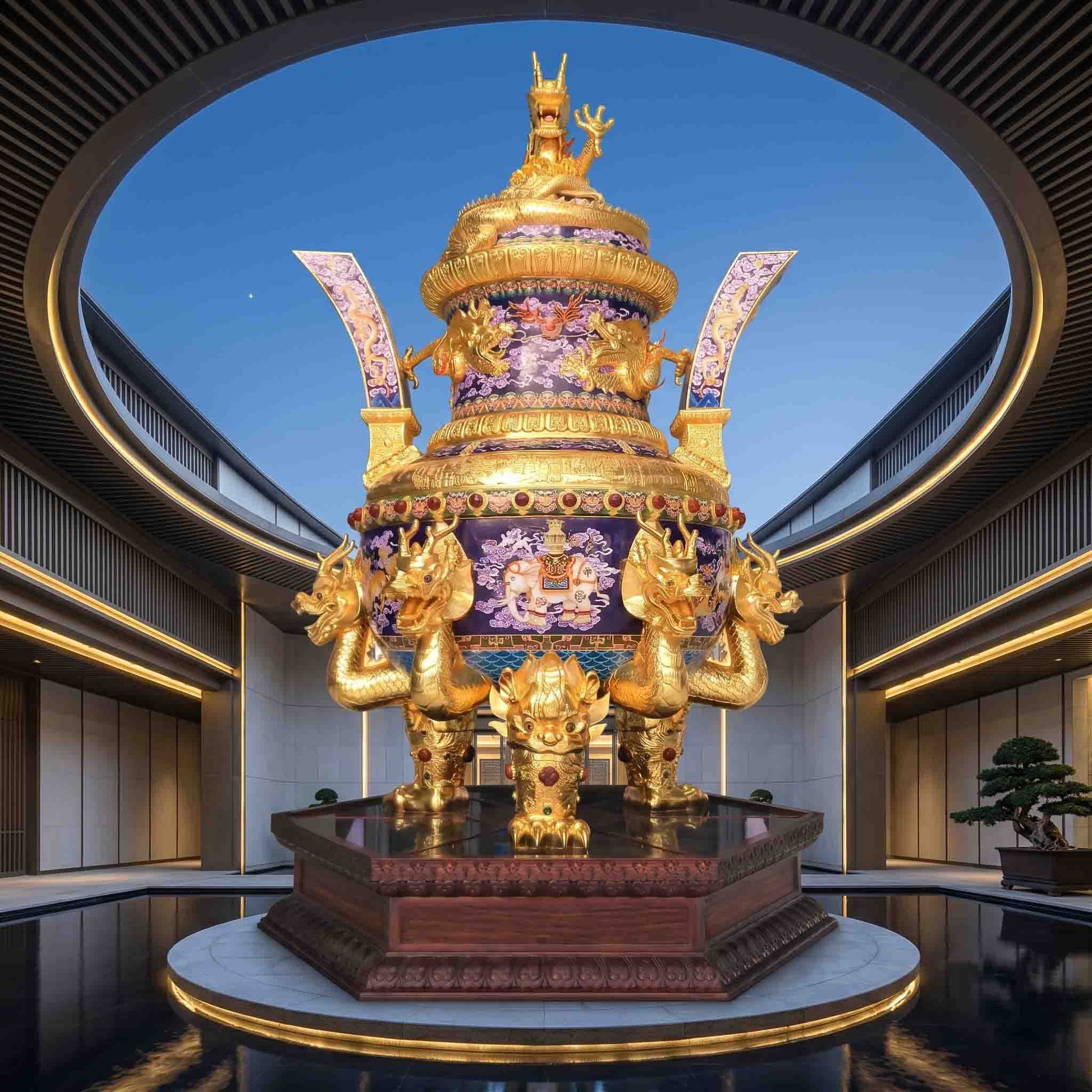 Handmade Beijing Chinese Cloisonne Luxury Art for Dubai UAE GCC